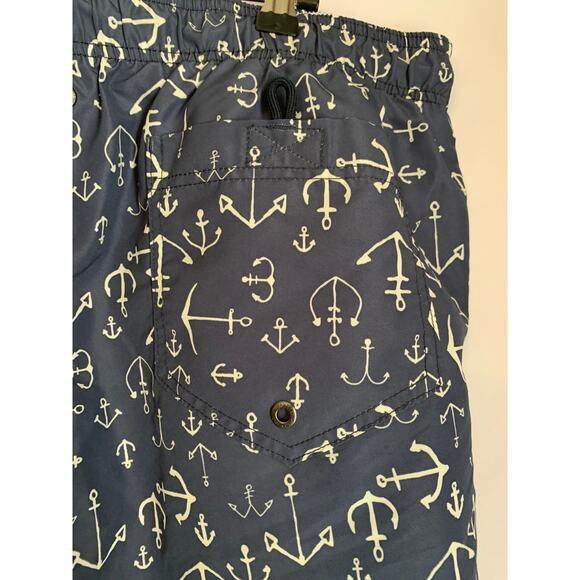 Lands End Men's Blue Anchor Swim Trunks Size Large 36-38 Inseam 7 - Picture 4 of 7